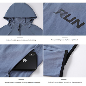 Custom Colorblocking Water Resistant Windbreaker <b>Running</b> Hiking Mens <b>Jacket</b> With Hooded - Product Image 2