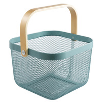 Creatieve geometrische ijzeren vergulde zwarte metalen fruitmand met gaas, modern design voor keuken, voedsel, servies, opbergruimte, recyclebaar