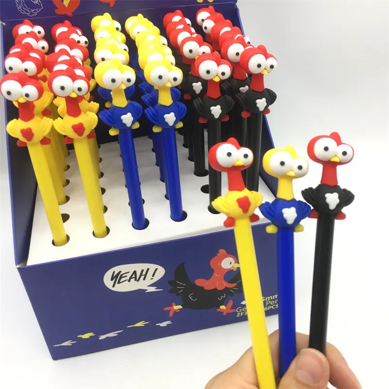 2022 새로운 귀여운 젤 잉크 펜 치킨 젤 펜 귀여운 닭 모양 Fidget 장난감 Kawaii 학교 용품 어린이 학생 Fidget 펜