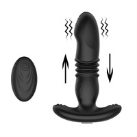 Silikon Vibrierender Analplug für Frauen und Männer Anale Prostata-Massagegerät Stoßender Butt Plug Sexspielzeug für Erwachsene