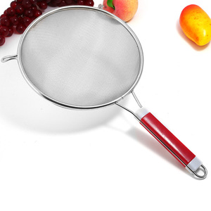 Stainless Steel Strainers Set 4 Pcs Red Handle Mesh Sieves For Kitchen Cooking Baking Filtering Food Prep - Product Image 5