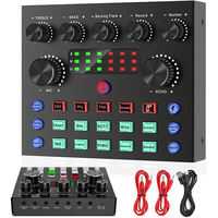 V8s kartu suara Audio profesional, mixer dan Mikrofon Set rekaman Podcast siaran langsung antarmuka Audio Studio Usb
