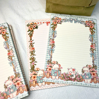Bloc-notes floral B5 motif ours mignon, bloc-notes ligné détachable, bloc-notes Kawaii pour journal étudiant, papeterie de bureau