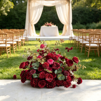 Fleurs artificielles populaires en gros, fleurs d'allée, verdure, guirlandes de fleurs pour le sol, décorations de mariage, centre de table de mariage