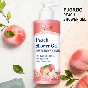 Gel de ducha de melocotón orgánico natural de etiqueta privada de OEM/ODM limpieza profunda calmante blanqueamiento lavado corporal