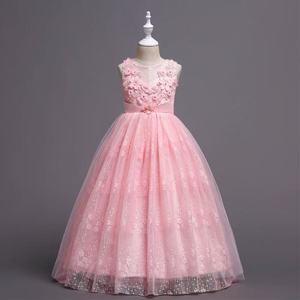 Abito da <span class=keywords><strong>Damigella</strong></span> di Alta Qualità per Bambine, <span class=keywords><strong>Vestito</strong></span> per Spettacoli in Stile Europeo e Americano con Design Floreale in Tessuto Chiffon - Product Image 3