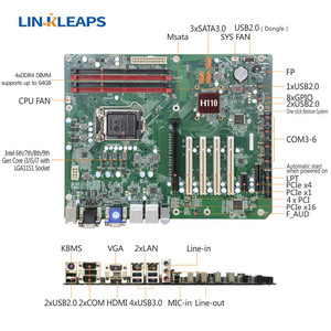 Placa Base Industrial Linkleaps LGA1151 H110 ATX Compatible con CPU Core I9 I7 I5 I3 de 6.ª a 9.ª Generación con 4 DDR4 de hasta 64 GB Linkleaps - Product Image 6