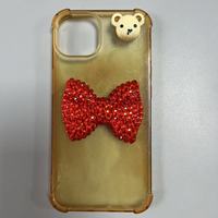 Coque de téléphone DIY artisanale de luxe avec breloques décoratives en forme de nœud et diamants, couleurs rose, blanc, bleu, violet, rouge, noir, pour loisirs créatifs