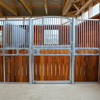 Panneaux de porte à charnières en acier galvanisé avec remplissage en bambou pour box de chevaux, taille 2x3m, galvanisation à chaud et revêtement en poudre