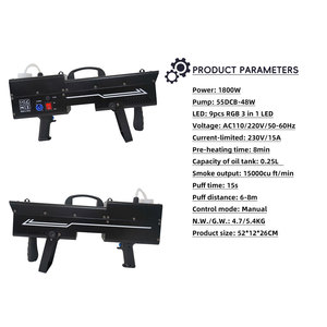 1800Wフォグスモークガン 3in1 RGB LEDステージミスト特殊効果装置 スモークマシン クラブパーティー結婚式用 - Product Image 4