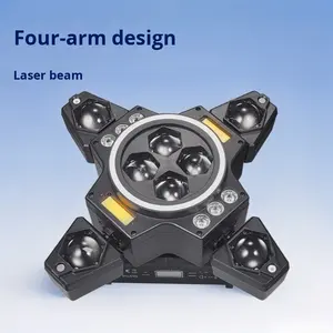 Rayo de luz láser de ojo de abeja de cuatro brazos Barra pequeña Atmósfera KTV Flash Light Seis en uno Luz con cabezal móvil Transfronterizo DMX512 LED - Product Image 2