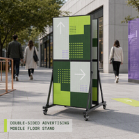 Écran LED pliable double face 4K HDR10 P2.5 avec protection GOB, affichage mobile avec CMS intégré, support de sol pour publicité