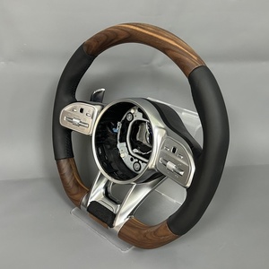Volante de Madera de Primera Calidad con Acabado Automático para Mercedes-Benz AMG CLA45 E207 <span class=keywords><strong>GLC</strong></span> X253 A220 W203 - Product Image 5