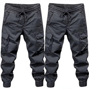 Custom OEM Manufacturer Wholesale Heavyweight Cotton Drawstring Multi Pocket Jogger Trousers Streetwear Men Cargo Pants - Product Image 3