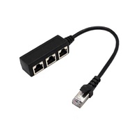 Rj45 Hub Rj45 Konektor Betina Jantan Ke 3 Port Kabel Adaptor Pembagi Ethernet LAN Betina