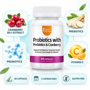 Shecome Health Probiotiques Prébiotiques Canneberge Fabricant Santé Digestive Urinaire 60 Capsules Probiotiques Prébiotiques Canneberge - Product Image 5