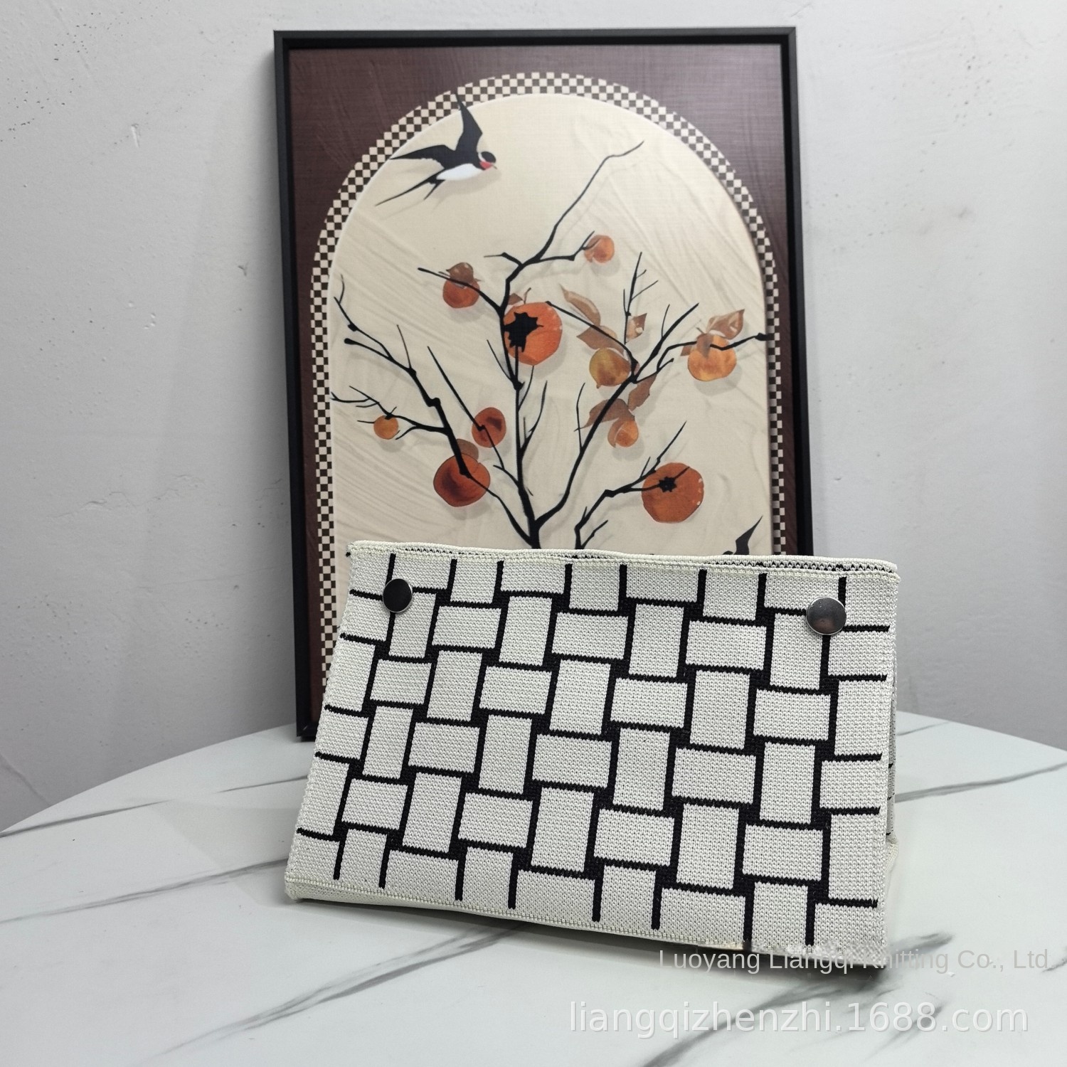 Motif quadrillé noir