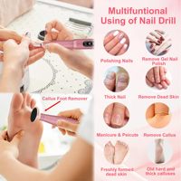 Ensemble de polisseuse à ongles multimode haute configuration perceuse à ongles en alliage d'aluminium Rechargeable pour manucure à la maison