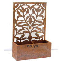 Oniya Panel privasi pohon baja Corten dengan rencana besar Pot bunga dalam ruangan pagar warna kustom ornamen taman