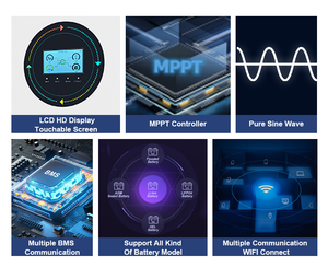 Preço de fábrica inversores solares 5.5kw 6.2kw 3kw 3.6kw 24V 48V onda senoidal pura fora da grade inversor <span class=keywords><strong>solar</strong></span> híbrido Energia <span class=keywords><strong>solar</strong></span> com <span class=keywords><strong>mppt</strong></span> - Product Image 3
