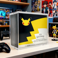 Boîte de présentation en acrylique pour Pokémon Center Elite Trainer Box ETB, anti-poussière, pour collection de cartes à collectionner PTCG, boîte de protection en acrylique