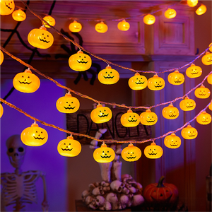 Fantasma blanco Halloween <span class=keywords><strong>calabaza</strong></span> cadena luces otoño hoja <span class=keywords><strong>de</strong></span> arce <span class=keywords><strong>calabaza</strong></span> decoración para fiesta fantasma cadena luces para decoraciones festivas - Product Image 1