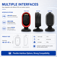 Escáner de Código de Barras de Escritorio X30, Lector de Códigos QR 1D 2D, 120 fps de Alta Velocidad, Detección Automática, Manos Libres, USB para Punto de Venta Minorista