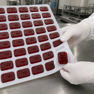 Moule en silicone rectangulaire arrondi TH pour bonbons gélifiés, plateau de production industriel en platine de qualité alimentaire, logo personnalisé en gros - Product Image 5