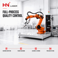Robot Pengelasan Laser 6 Axis HN-2100RW-3000W, Laser 3000W, Jangkauan 2.1m, Beban 50kg, Sistem SUP25A, Layar Sentuh 4 Inci