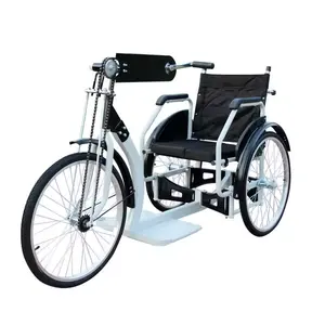 2024 Multi Function 3 Wheel Handicapped Tricycle Bike Premium Foldable Hand-Pedaled Trike Hand-Propelled Tricycle for Disabled