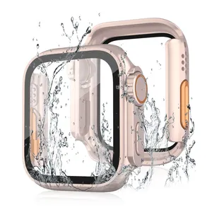 Anti- Scratch Waterproof Watch Case Glass Screen Protector For Apple Watch Series 8 7 6 5 Cover Ultra 45mm 41mm 44mm 40mm