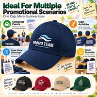 Casquette de baseball promotionnelle avec logo personnalisé, 6 panneaux, visière incurvée, cadeau d'équipe pour événement d'entreprise, vente en gros