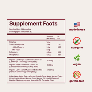 Gummies de Suppléments en Gros OEM Biologiques Végétaliens, Mélange Complexe de Champignons Crinière de Lion et Ashwagandha 10-en-1, Adaptogène Nootropique en Sachet - Product Image 6