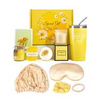 Coffret Cadeau Spa Personnalisé avec Logo, Bougie d'Aromathérapie à la Lavande, Bombe de Bain, Savon, Pastilles de Douche Effervescentes, Coffret Cadeau de Luxe pour Soins Personnels, Vente en Gros