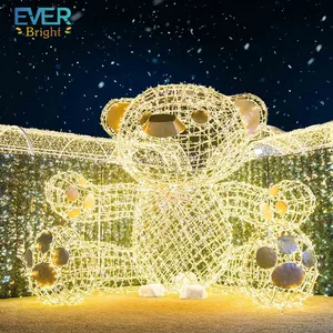 Наружные рождественские украшения со светодиодным освещением чисто белые большие рождественские животные белые скульптуры белых медведей