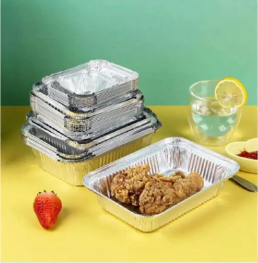 Custom 450ml 1000ml Food Grade Aluminium Foil Takeaway Food Containers