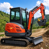 Mini-excavatrice 2,5 tonnes avec moteur Kubota, norme EPA EURO 5, livraison gratuite, pour travaux agricoles et domestiques