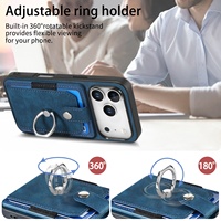 Étui Portefeuille Magnétique pour iPhone 18 17 Pro 16e 16 Pro Max avec Porte-Cartes, Anneau Support et Béquille, Coque Intégrale Antichoc