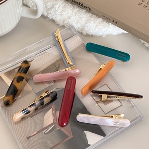 Pince à cheveux coréenne en acétate, style français, dorée, antidérapante, type bec de canard pour femme - Product Image 2