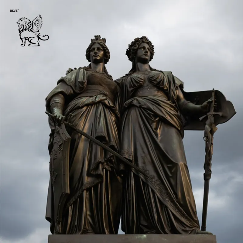 BLVE-estatua romana de estilo europeo para exteriores, artesanía de Metal, bronce fundido, Guerrero, Estatua de la justicia, BSJ-158
