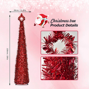 <span class=keywords><strong>Sapin</strong></span> <span class=keywords><strong>de</strong></span> Noël artificiel fin <span class=keywords><strong>de</strong></span> 150 cm en guirlande rouge, décoration <span class=keywords><strong>de</strong></span> fête pour la maison <span class=keywords><strong>et</strong></span> les événements - Product Image 3