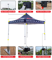 Tente pliante FEAMONT 3x3M étanche à installation rapide Portable Camping en plein air auvent de toit de voiture