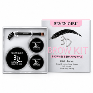 SEVEN GIRL Kit Sourcils 3-en-1 Formule 3D : Pommade, Gel <span class=keywords><strong>Transparent</strong></span> et Cire Coiffante Noire et Brune avec Brosse Double Embout Longue Durée - Product Image 2
