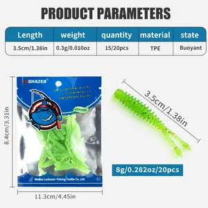 LUSHAZER 20 unids/bolsa cebo suave TPE flotante 0,3g 35mm cebos de pesca para carpa lubina Swimbait Wobblers Señuelos de Pesca de agua dulce - Product Image 2