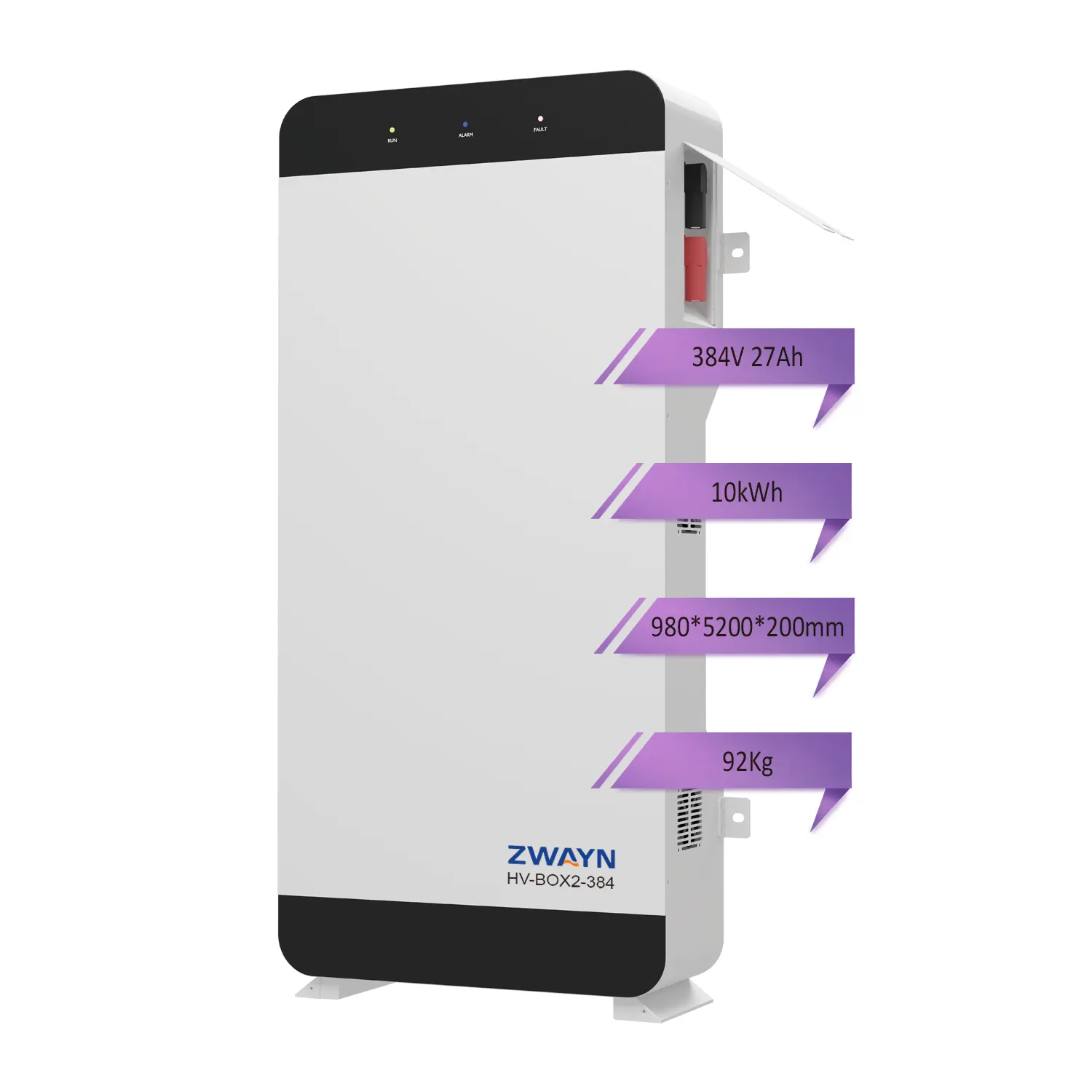 Zwayn Hoge Kwaliteit 384V 200ah 27ah Lifepo4 Zonne-Energie Batterij 10kwh Muur Gemonteerde Batterij