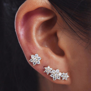 New Arrival Earrings Cute Jewelry Delicate Girl Women Ear <strong>Stud</strong> 925 Sterling <strong>Silver</strong> Small Minimalist Earring Tiny Cz Flower - Product Image 4