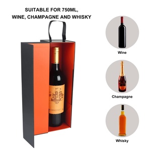 Boîte à vin pliable de luxe écologique avec fermeture magnétique et design personnalisé, vente en gros - Product Image 4