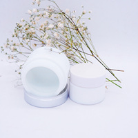 Pot de crème cosmétique en porcelaine blanche, pot de 100g avec couvercle noir, 50g