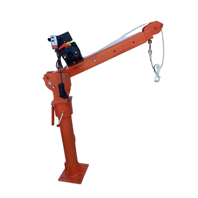 Factory Price 500kg / 1000kg Small Mobile Electric Motor Pickup Crane Electric Winch Truck Cranes