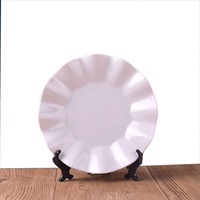 Groothandel Restaurant Servies Onbreekbaar 7,5 Inch Wit Bloem Motief Melamine Dessertbord